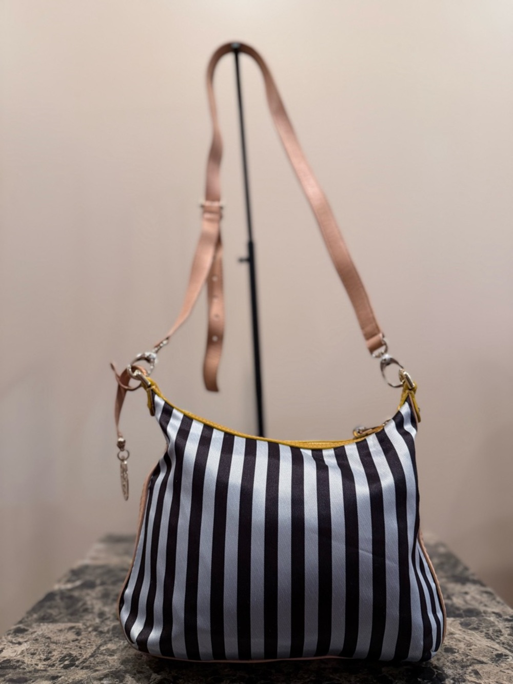 Henri Bendel Rare Centennial Stripe Canvas Crossbody - Picture 5 of 16